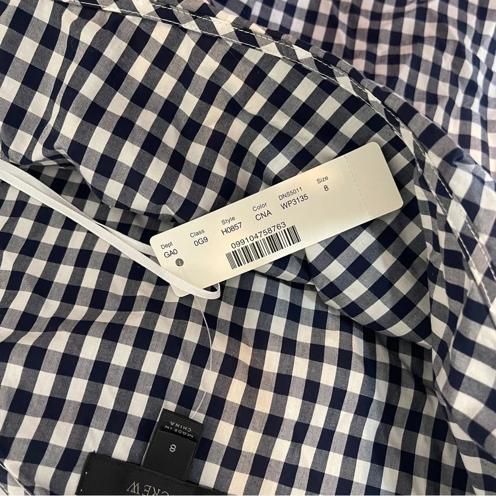 NWT J. Crew Black White Gingham One Shoulder Ruffle‎ Blouse CottageTomato Girl